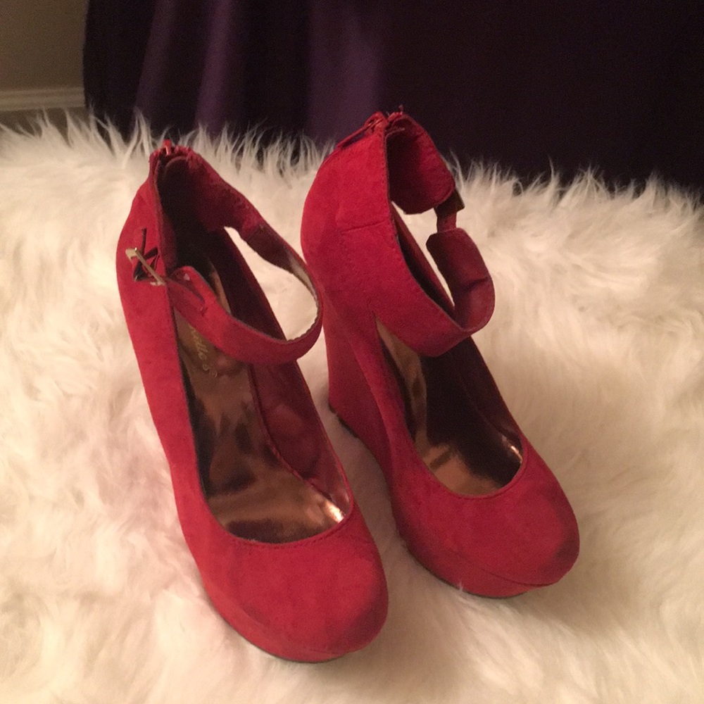 Red Suede Platforms